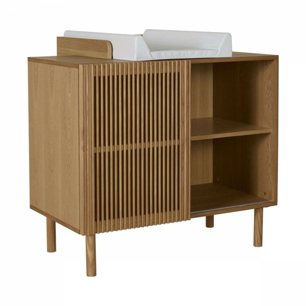 Chambre trio lit bébé 60x120 cm évolutif en canapé+ armoire + commode avec plan à langer Hai No Ki