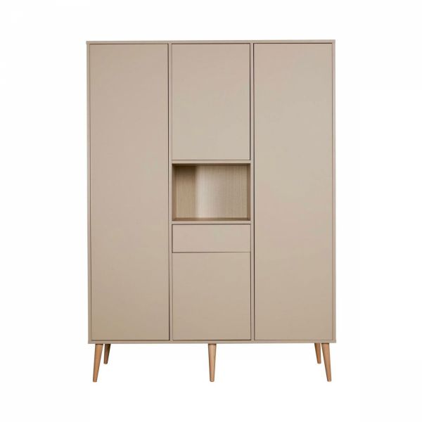 Chambre trio lit bébé 60x120 cm + armoire XL + commode avec plan à langer Cocoon Latte