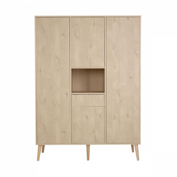 Chambre trio lit bébé 60x120 cm + armoire XL + commode avec plan à langer Cocoon Natural Oak