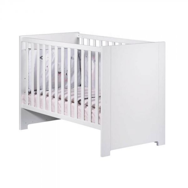 Chambre Trio Lit 60x120 cm + Armoire + Commode Loft Blanc