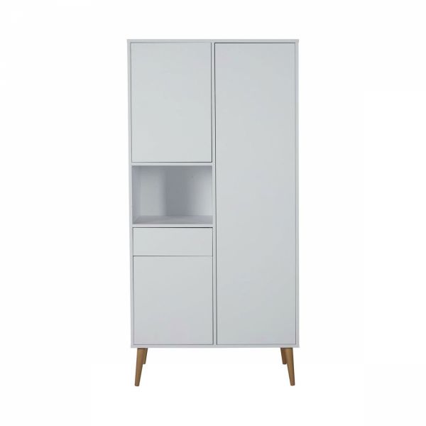 Chambre trio lit bébé 70x140 cm évolutif en lit enfant + armoire + commode avec plan à langer Cocoon Ice White