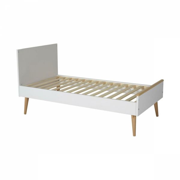 Chambre trio lit bébé 70x140 cm évolutif en lit enfant + armoire + commode avec plan à langer Cocoon Ice White