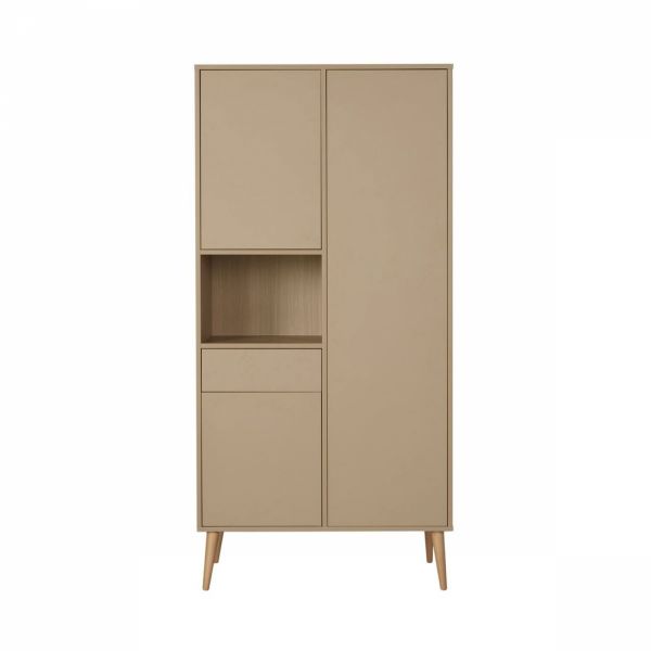 Chambre trio lit bébé 70x140 cm évolutif en lit enfant + armoire + commode avec plan à langer Cocoon Latte