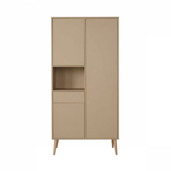 Chambre trio lit bébé 70x140 cm évolutif en lit enfant + armoire + commode avec plan à langer Cocoon Latte