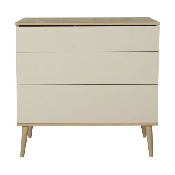 Chambre trio lit bébé 70x140 cm évolutif en lit enfant + armoire + commode avec plan à langer Flow Argile & Oak
