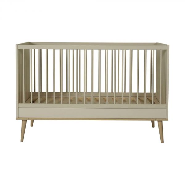 Chambre trio lit bébé 70x140 cm évolutif en lit enfant + armoire + commode avec plan à langer Flow Argile & Oak