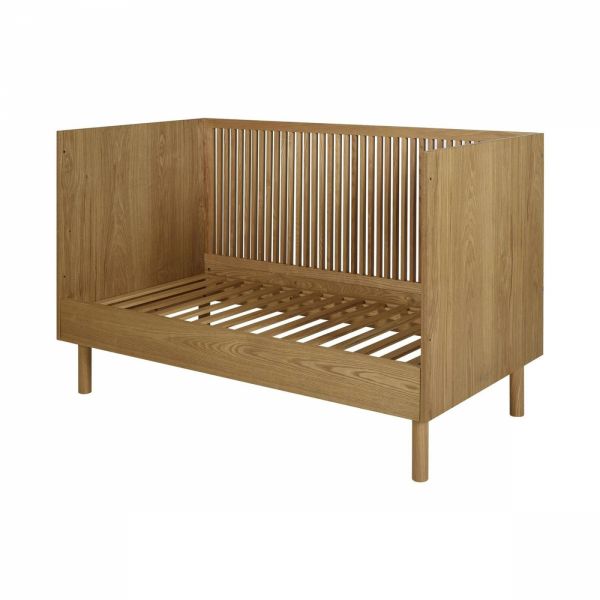 Chambre trio lit bébé 70x140 cm évolutif en canapé + armoire + commode avec plan à langer Hai No Ki