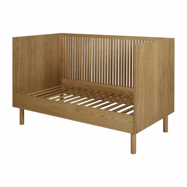 Chambre trio lit bébé 70x140 cm évolutif en canapé + armoire + commode avec plan à langer Hai No Ki