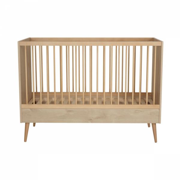 Chambre trio lit bébé 70x140 cm évolutif en lit enfant + armoire XL + commode avec plan à langer Cocoon Natural Oak