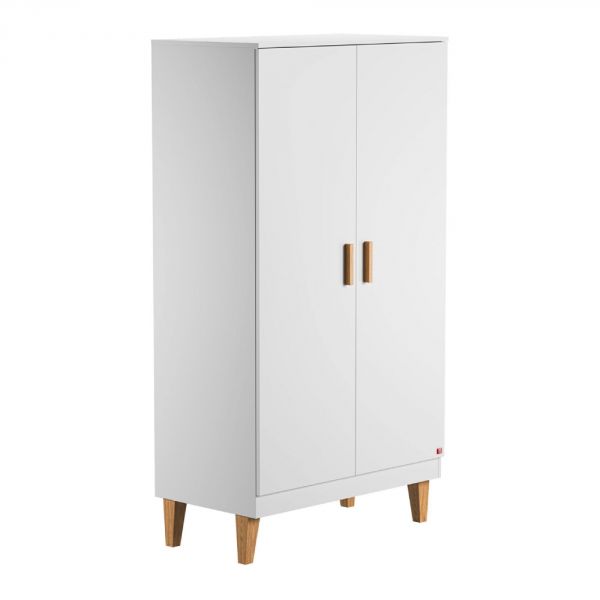 Chambre trio lit 60x120 + commode + armoire blanc - Collection Lounge