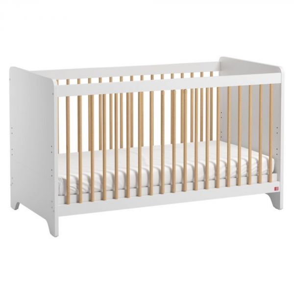 Chambre trio lit 70x140 + commode + armoire blanc - Collection Leaf