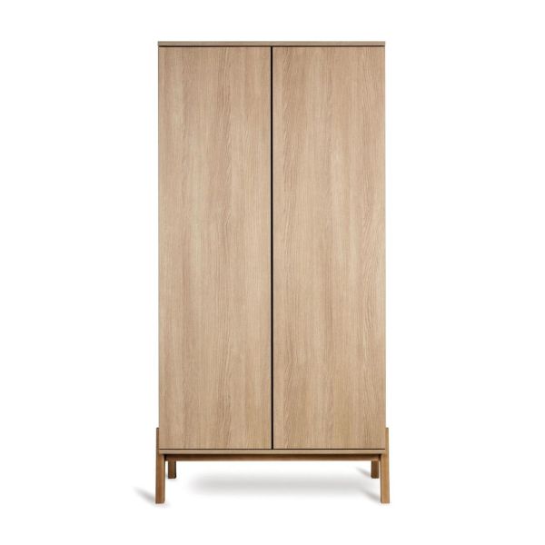 Chambre trio lit bébé 60x120 cm + commode avec plan à langer + armoire Ashi Honey Ash