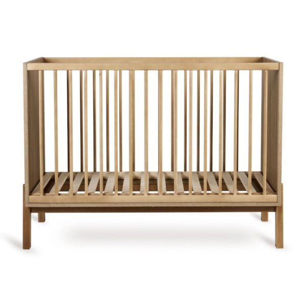Chambre trio lit bébé 60x120 cm + commode avec plan à langer + armoire Ashi Honey Ash