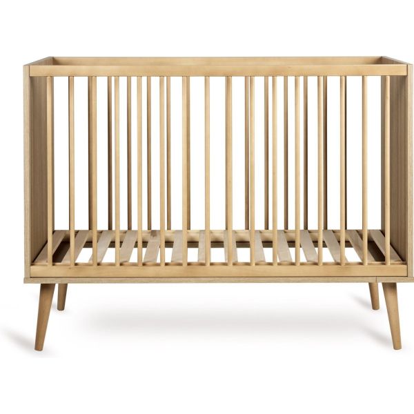 Chambre trio lit bébé 60x120 cm + commode avec plan à langer + armoire XL Flow Honey Ash