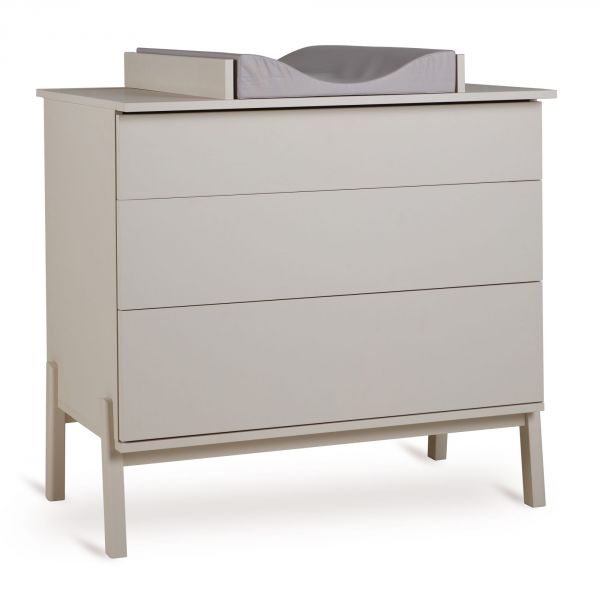 Chambre trio Lit bébé 70x140 cm Ashi Argile+Commode 3 tiroirs Ashi Argile avec plan à langer+Armoire 2 portes Ashi Argile