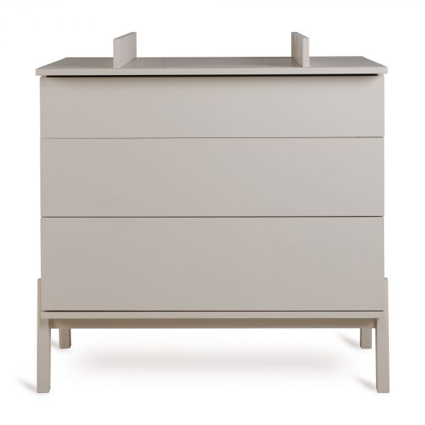 Chambre trio Lit bébé 70x140 cm Ashi Argile+Commode 3 tiroirs Ashi Argile avec plan à langer+Armoire 2 portes Ashi Argile