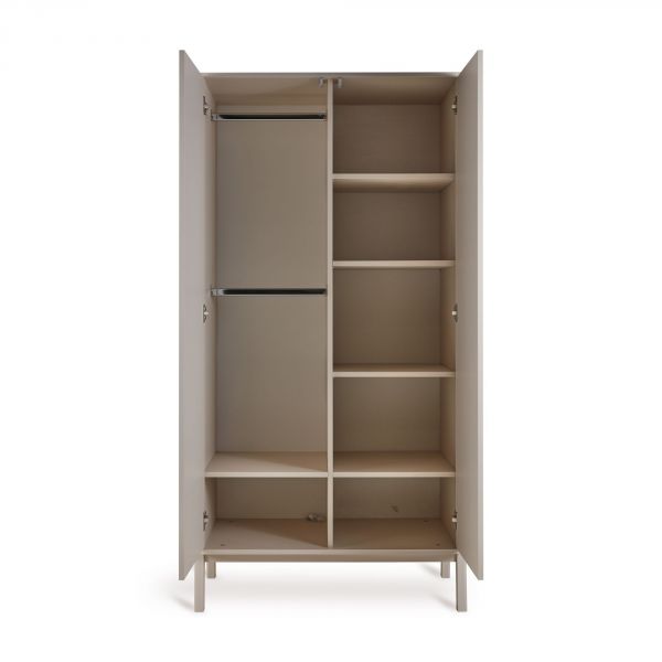 Chambre trio Lit bébé 70x140 cm Ashi Argile+Commode 3 tiroirs Ashi Argile avec plan à langer+Armoire 2 portes Ashi Argile
