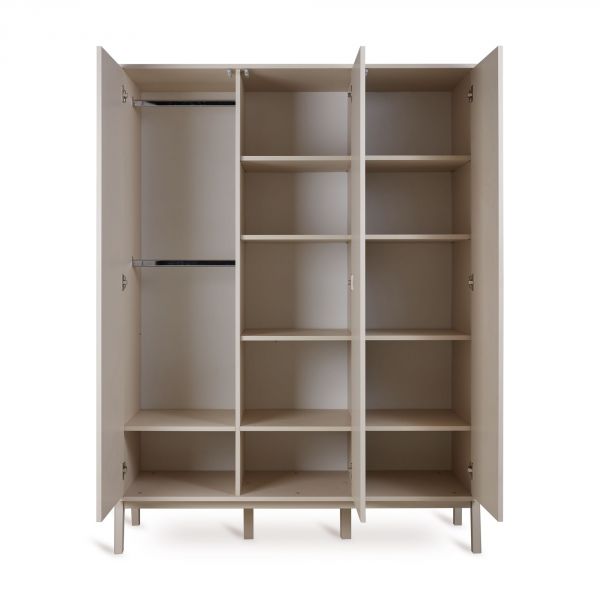 Chambre trio Lit bébé 70x140 cm Ashi Argile+Commode 3 tiroirs Ashi Argile avec plan à langer+Armoire 3 portes Ashi Argile