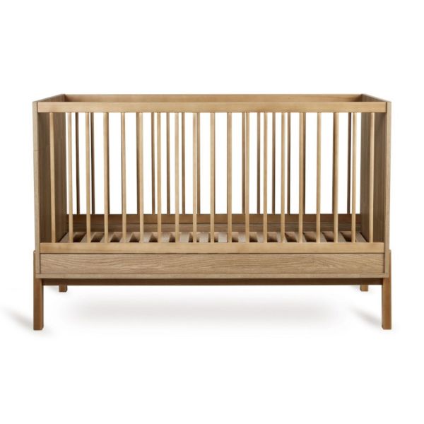 Chambre trio lit bébé 70x140 cm + commode avec plan à langer + armoire XL Ashi Honey Ash