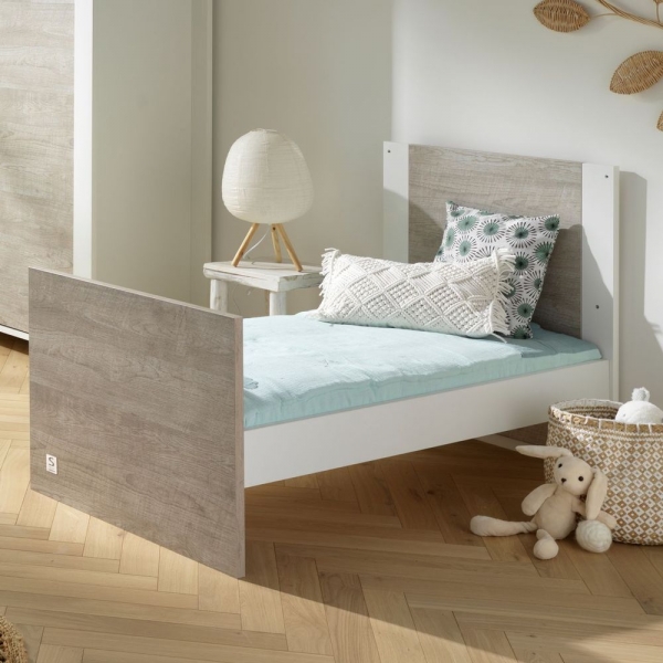 Chambre Trio Lit évolutif bébé Little Big Bed 70x140 cm + Armoire + Commode Loft Bois