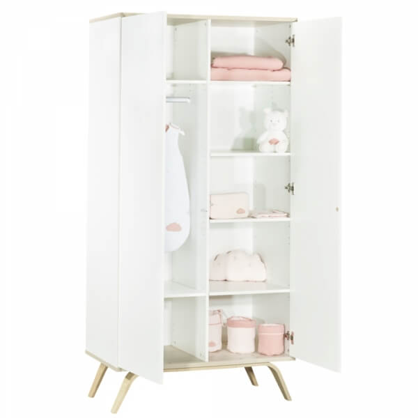 Chambre Trio évolutif bébé Lit Little Big Bed 70x140 cm + Armoire + Commode Serena