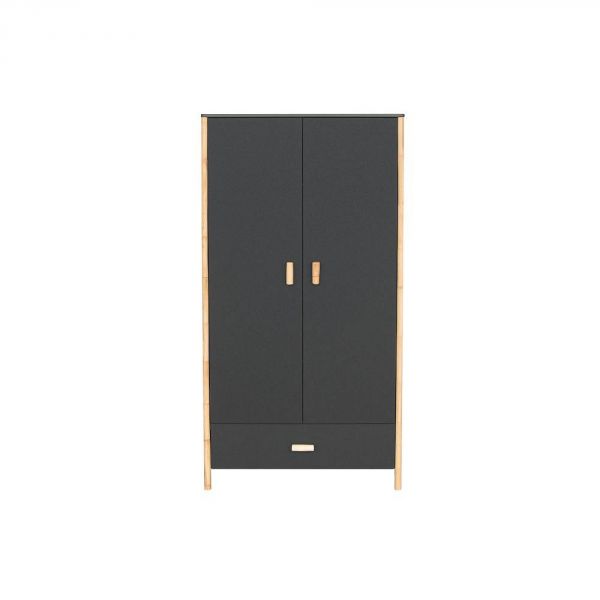 Chambre Trio Océane Ardoise Lit 70x140 cm + Commode + Armoire