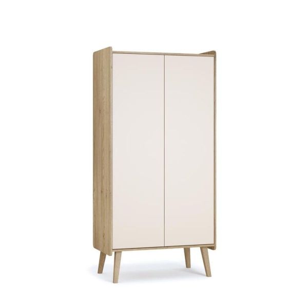 Chambre trio Vintage fresh Beige Lit 70x140 cm + Commode + Armoire 2 portes
