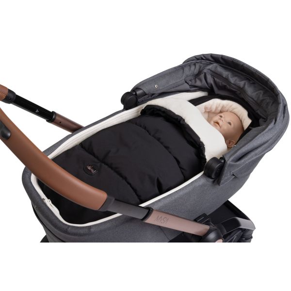 Chancelière à doublure polaire pour poussette black