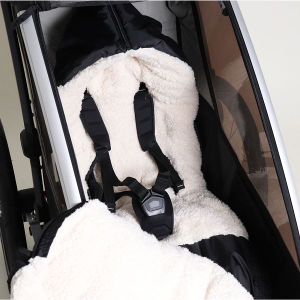 Chancelière pour poussette XL TOO - Noir/crème