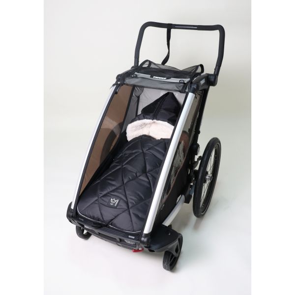 Chancelière pour poussette XL TOO - Noir/crème