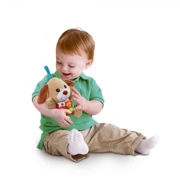 Peluche musicale Chant'toutou brun