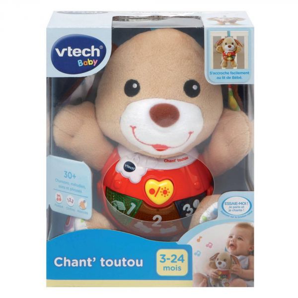 Peluche musicale Chant'toutou brun