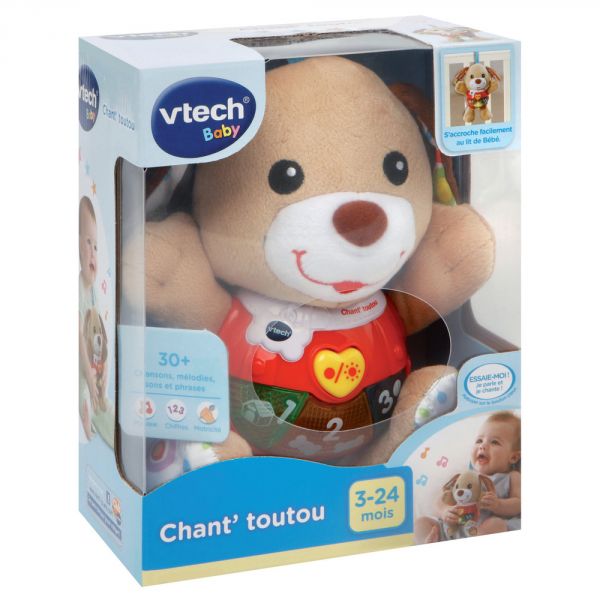 Peluche musicale Chant'toutou brun