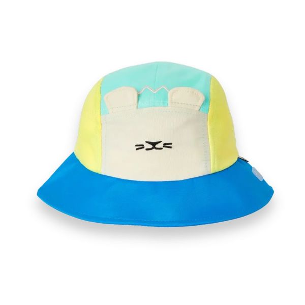 Chapeau bébé anti-UV lion vert jaune bleu UPF50+