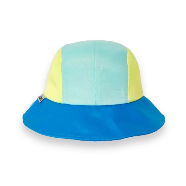Chapeau bébé anti-UV lion vert jaune bleu UPF50+