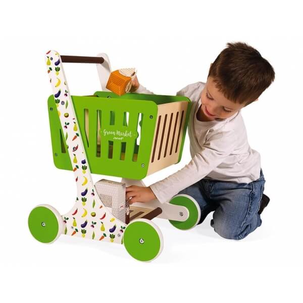 Chariot de marché en bois Green market