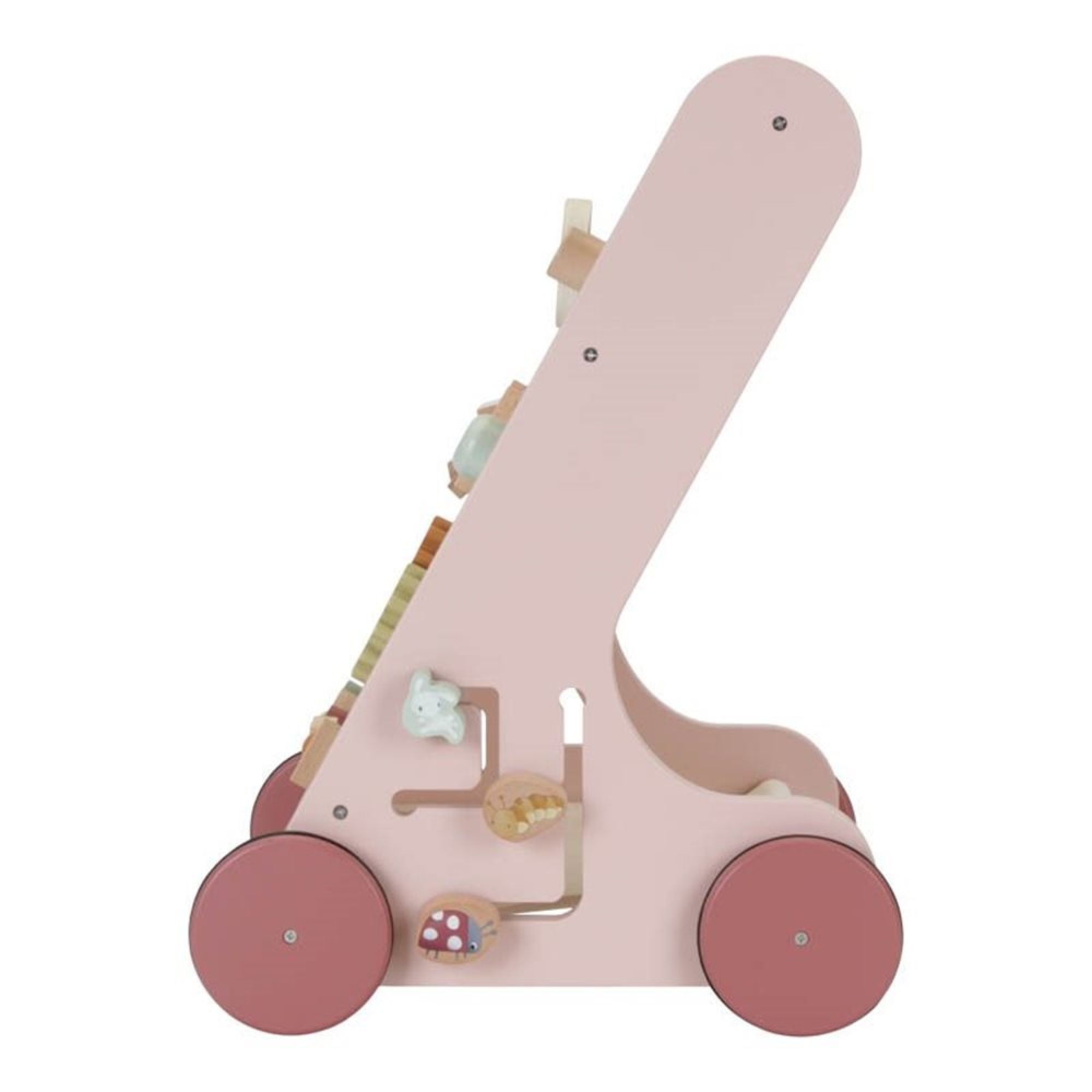 Chariot de marche poussette en bois FSC® - rose, Jouet