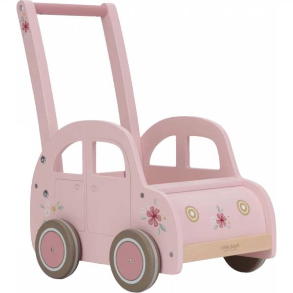 Chariot voiture en bois FSC - Rose