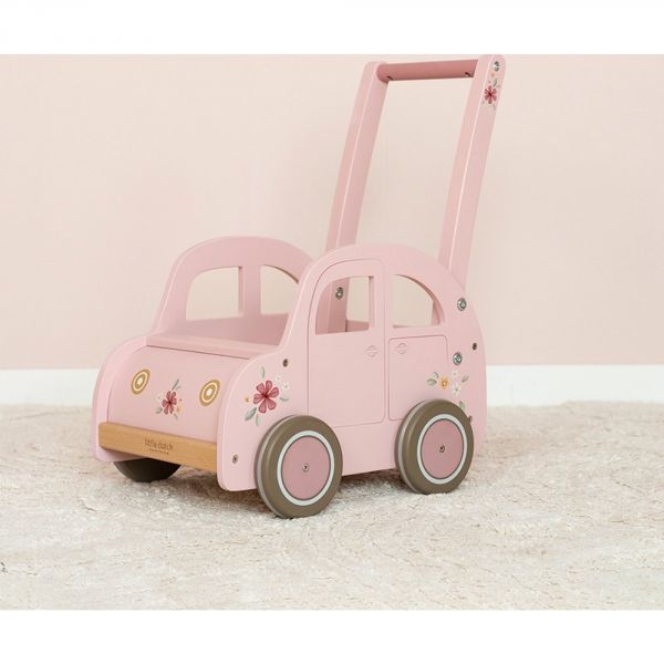 Chariot voiture en bois FSC - Rose