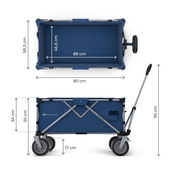 Chariot de transport pliable Rollster Bleu