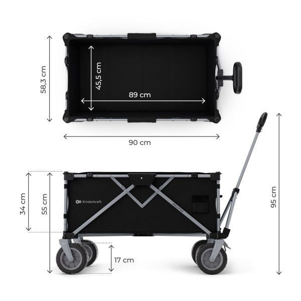 Chariot de transport pliable Rollster Noir