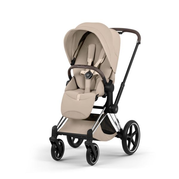 Poussette Priam 5 Cozy Beige châssis Chrome