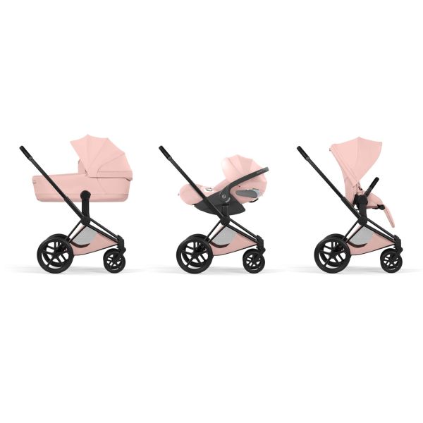 Poussette Priam 5 Peach Pink châssis Matt Black