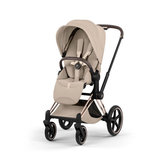 Poussette Priam 5 Cozy Beige châssis Rosegold