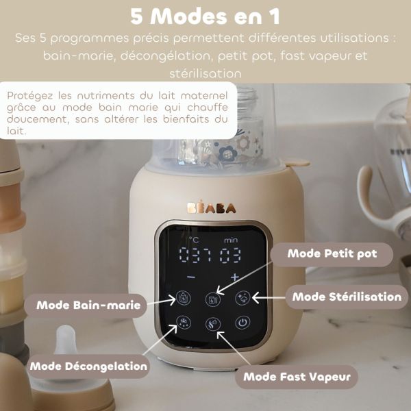Chauffe biberon multifonction 5 en 1 Multi Milk Argile