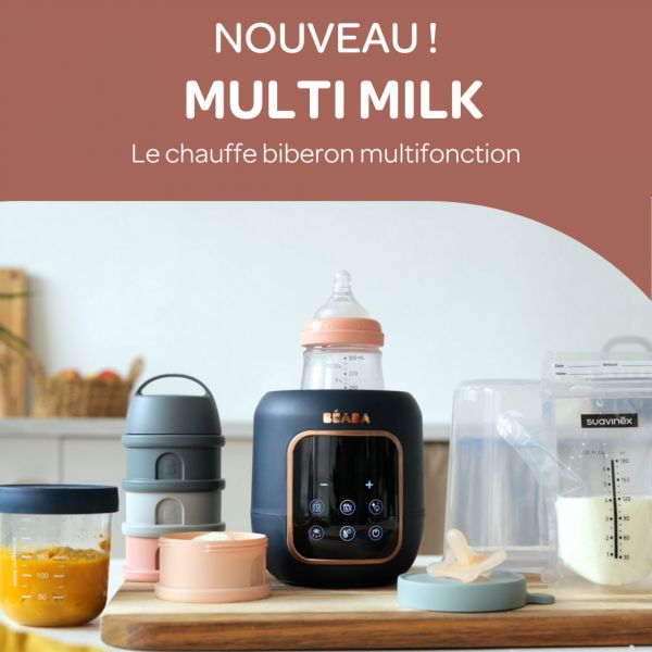 Chauffe biberon multi milk night blue + Egoutte biberons Forêt Terracotta Clay + Boîte doseuse Cotton white Terracotta