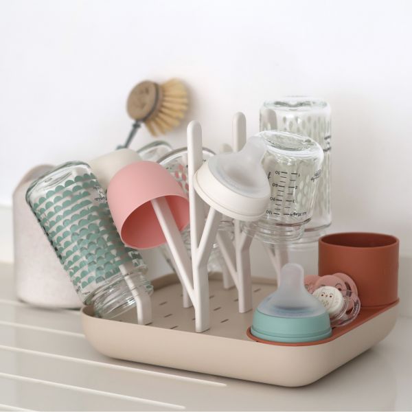 Chauffe biberon multi milk night blue + Egoutte biberons Forêt Terracotta Clay + Boîte doseuse Cotton white Terracotta
