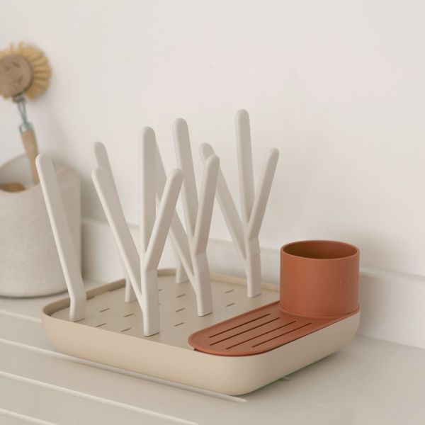 Chauffe biberon multi milk night blue + Egoutte biberons Forêt Terracotta Clay + Boîte doseuse Cotton white Terracotta