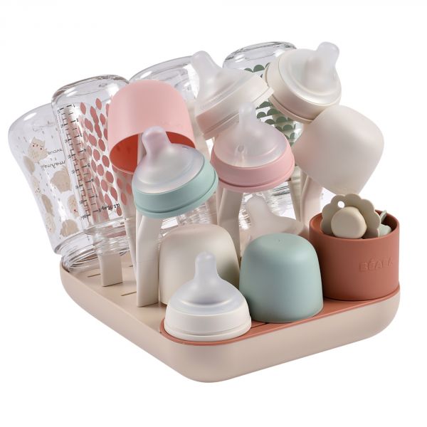 Chauffe biberon multi milk night blue + Egoutte biberons Forêt Terracotta Clay + Boîte doseuse Cotton white Terracotta