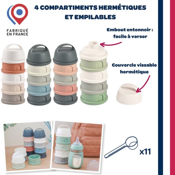 Chauffe biberon multi milk night blue + Egoutte biberons Forêt Terracotta Clay + Boîte doseuse Cotton white Terracotta